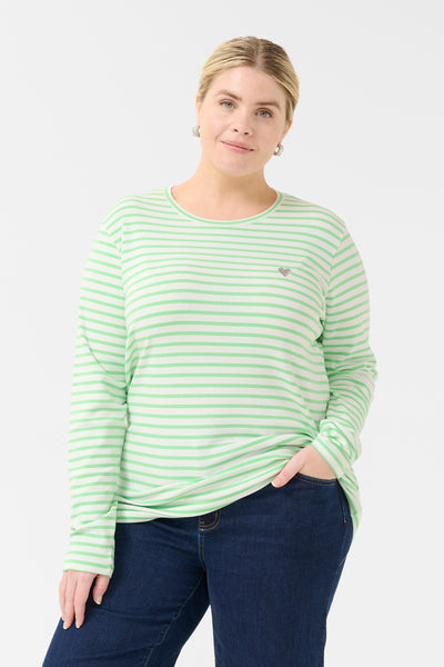 Langærmet T-shirt i Kalk/Grøn