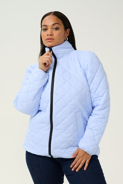 Lyseblå quilted jakke
