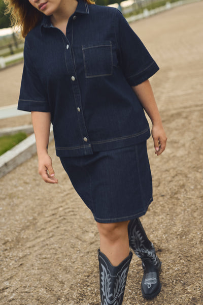 KCkhala Denim Nederdel Dark Blue Denim