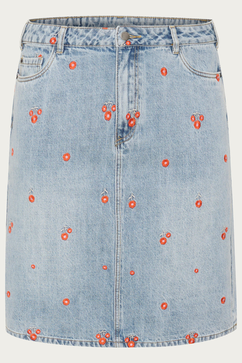 KCbetty Denim Nederdel Light Blue Denim
