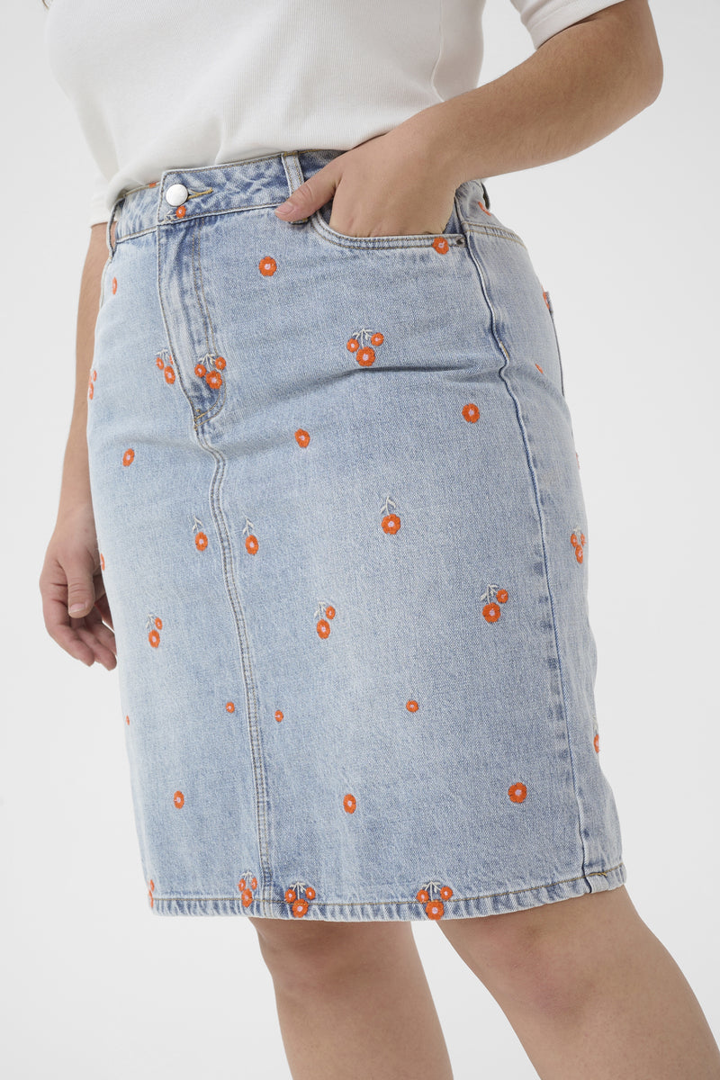 KCbetty Denim Nederdel Light Blue Denim