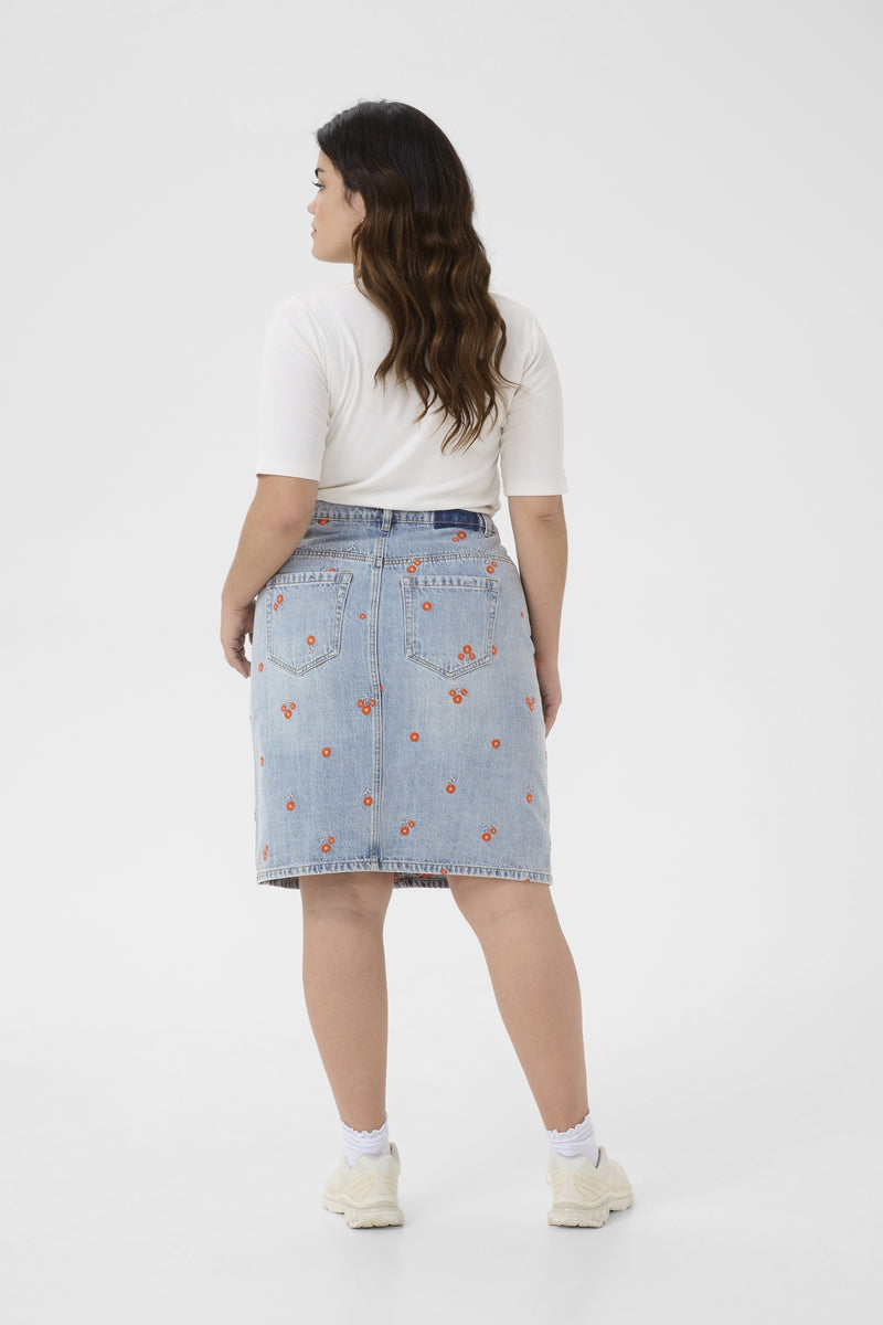 KCbetty Denim Nederdel Light Blue Denim