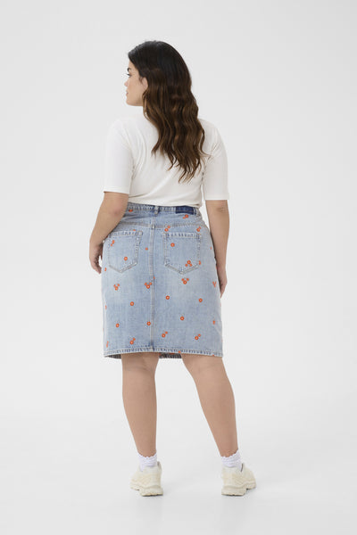 KCbetty Denim Nederdel Light Blue Denim