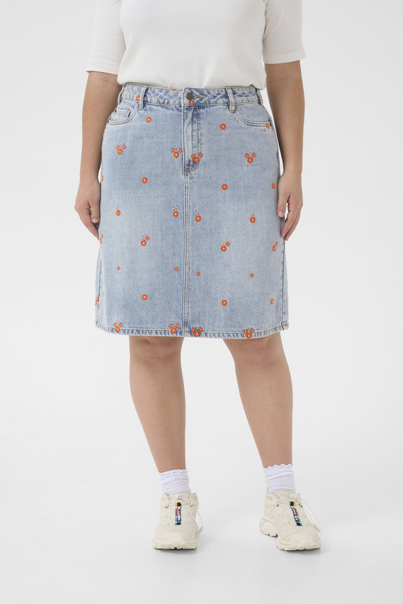 KCbetty Denim Nederdel Light Blue Denim