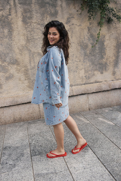 KCbetty Denim Nederdel Light Blue Denim