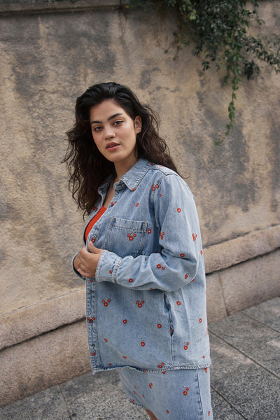 KCbetty Denim Nederdel Light Blue Denim