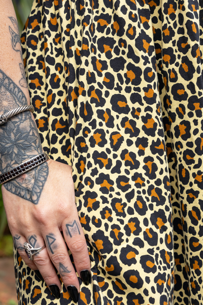 Jersey Kjole med leopard print - Classic Leopard Print Smock Dress