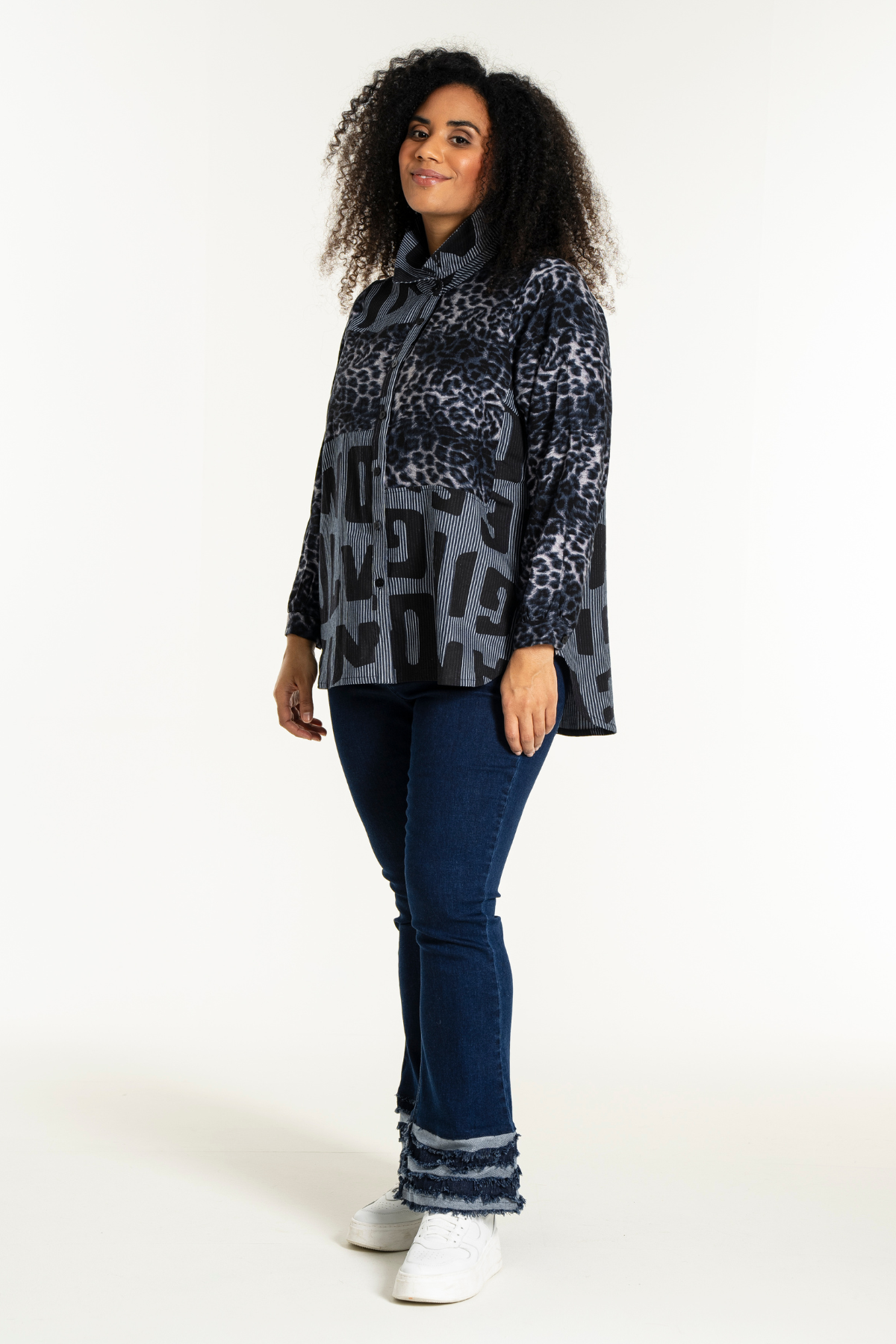 Norine Printet Denim Skjorte