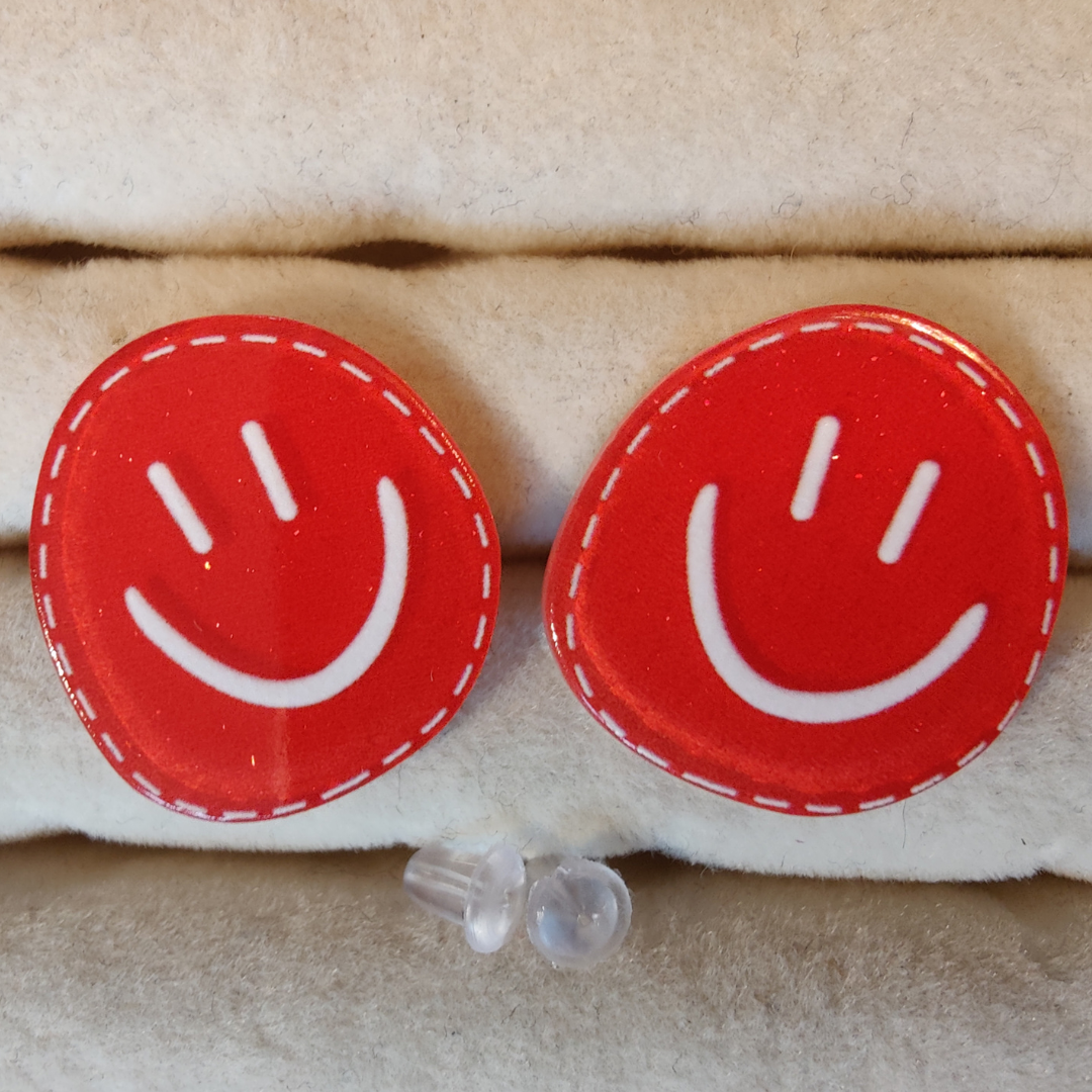 Ørering "Smiley" Rød/Hvid