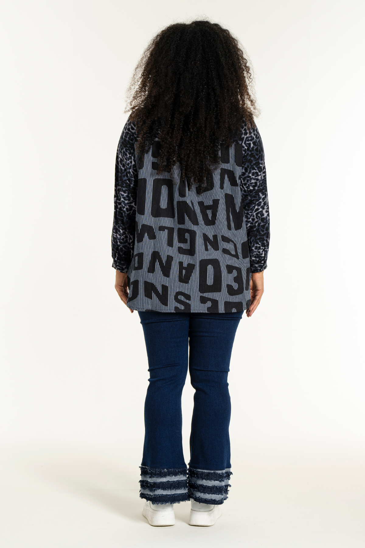 Norine Printet Denim Skjorte