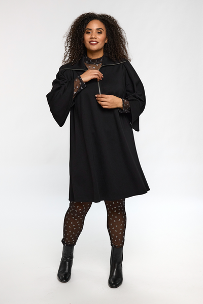 8) Irene Mesh Leggings Sort m/ Sølv Hjerter