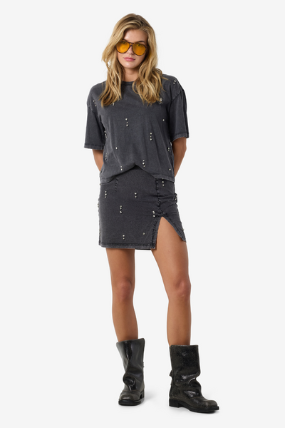 RIRI Mini Nederdel M/Sten Grå