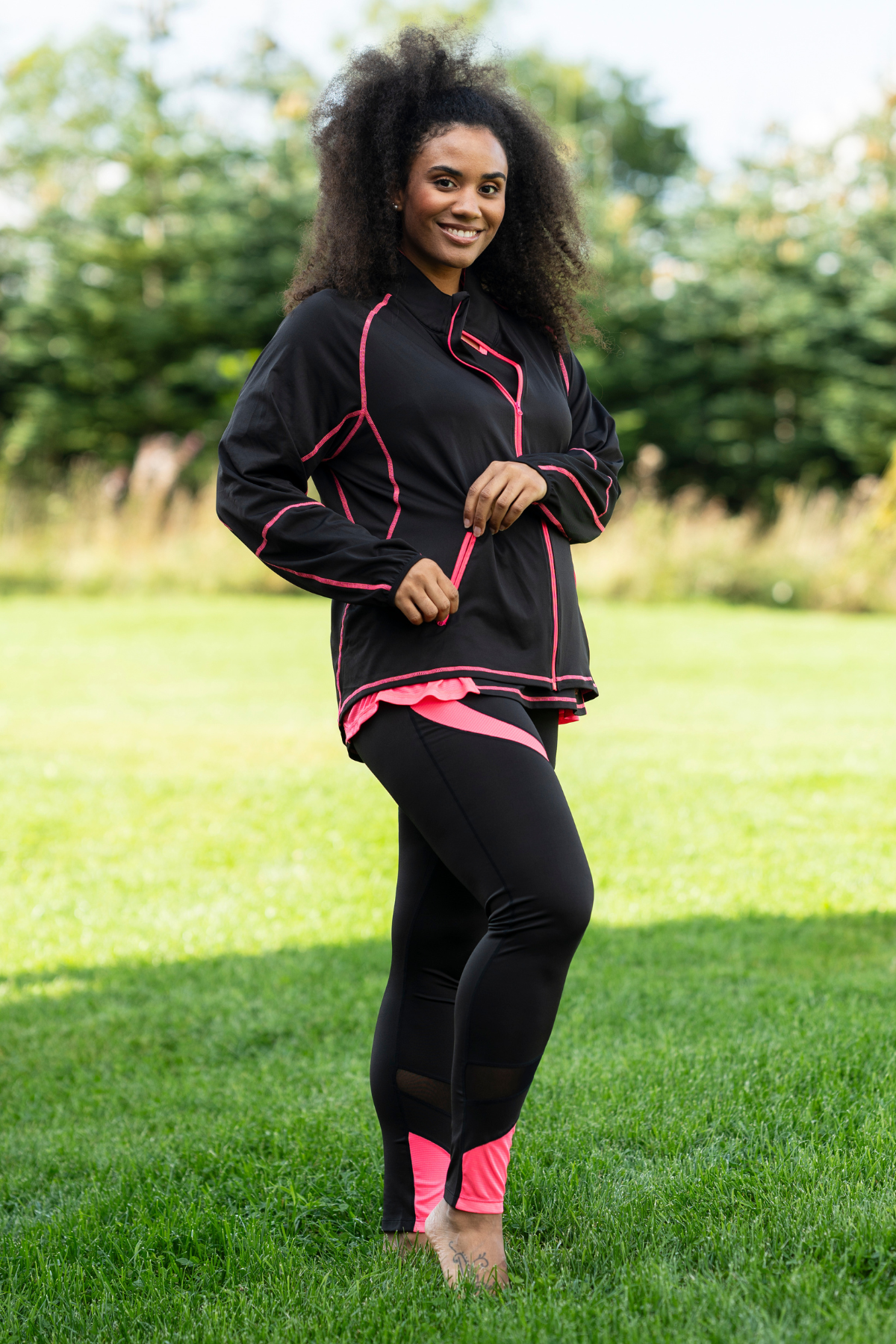 Fitness Træningsjakke Sort/Pink