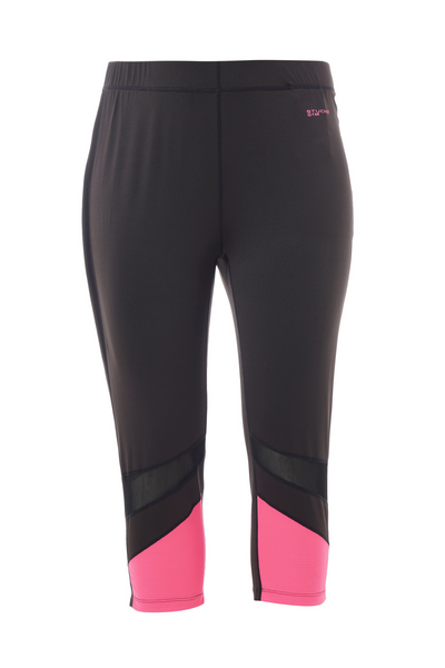 Fitness Capri Leggings Sort/Pink