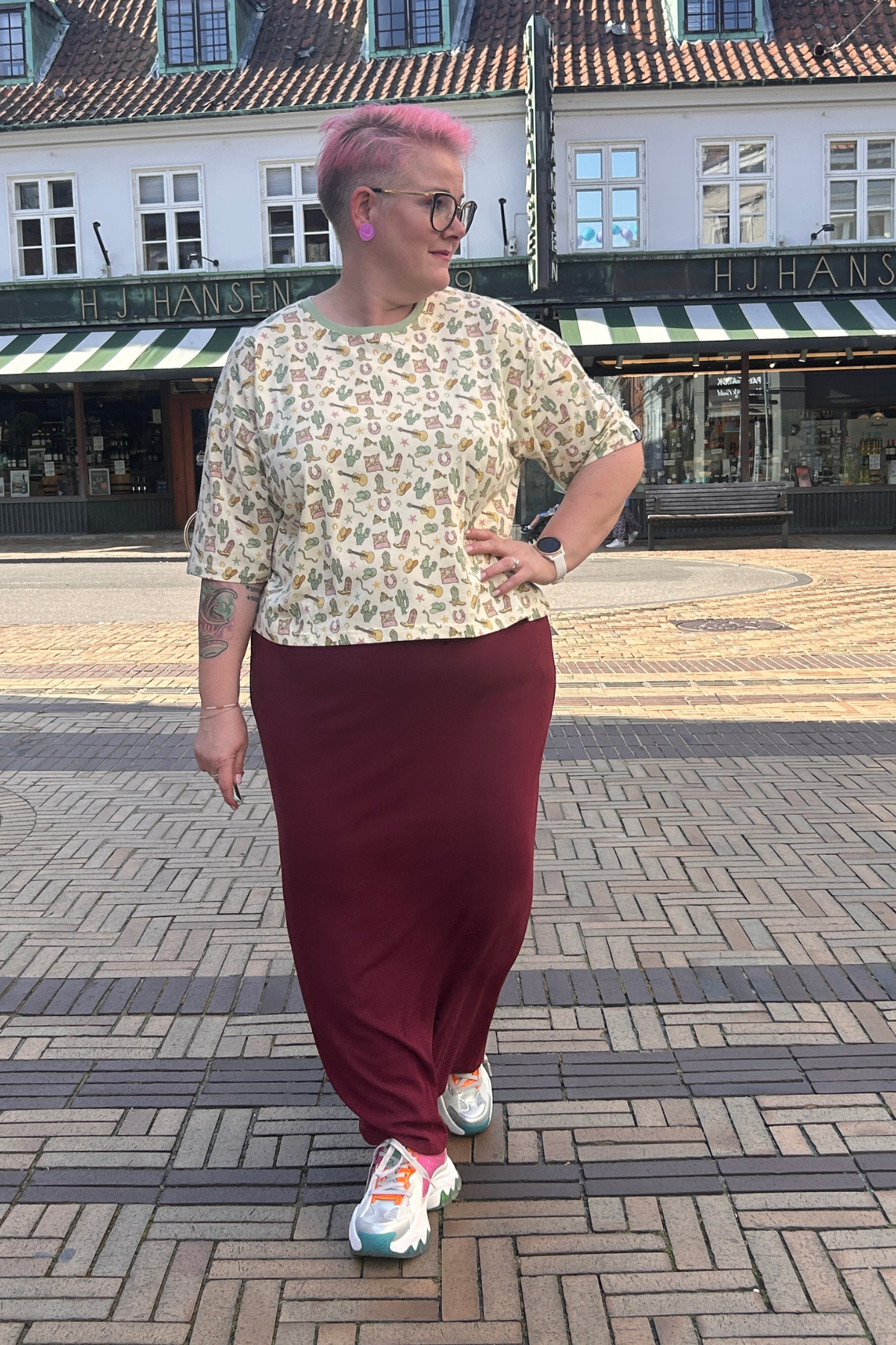 Fanni rib Nederdel Bordeaux