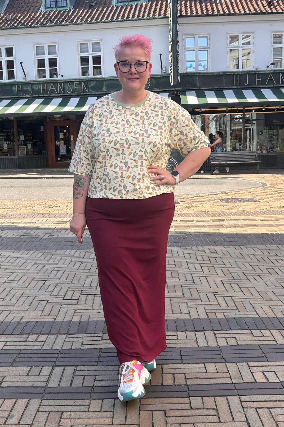 Fanni rib Nederdel Bordeaux