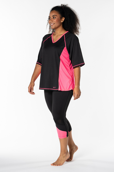 Fitness Capri Leggings Sort/Pink