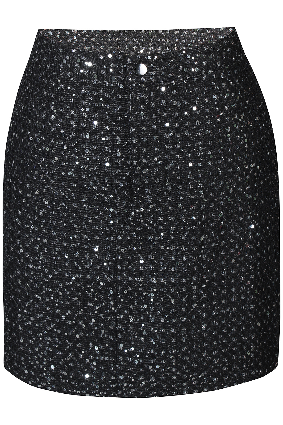 Light pailletnederdel i sort fra Anyday Curves, set forfra.