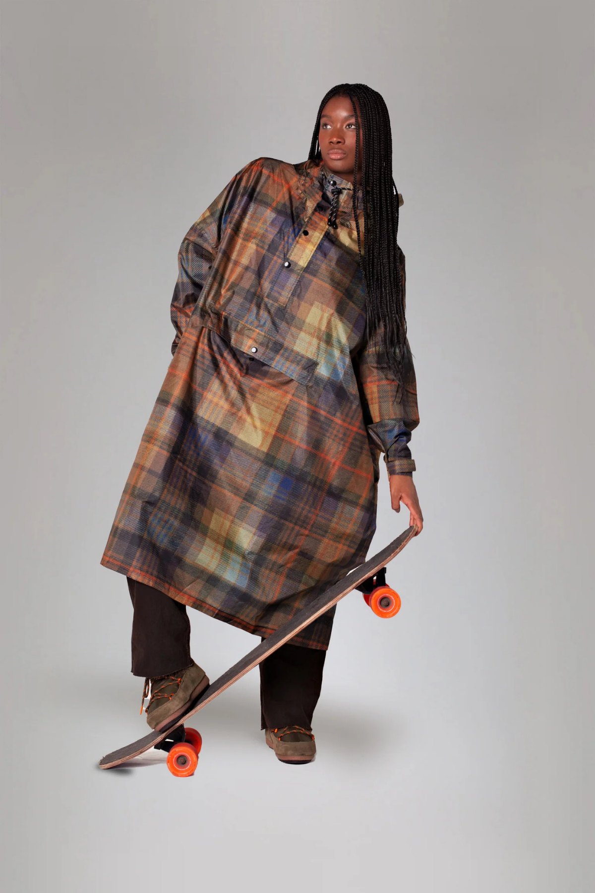 RegnPoncho Tartan Multifarvet