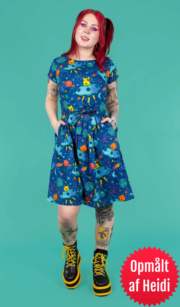Dogs in Space Tea Dress Blå