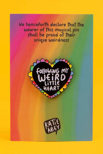 "Following My Weird Little Heart" Pin – Katie Abey