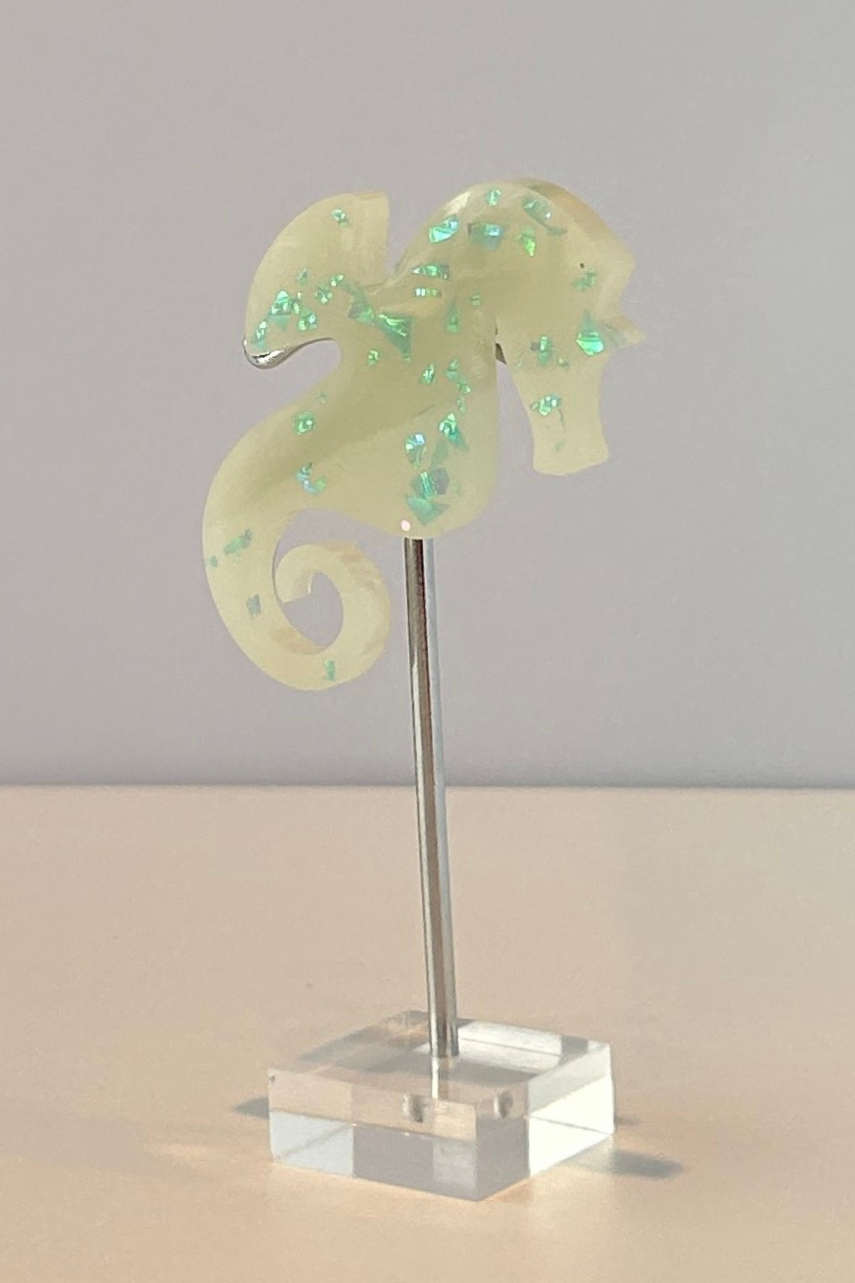 Hårklemme Søhest Lysegrøn/Glimmer