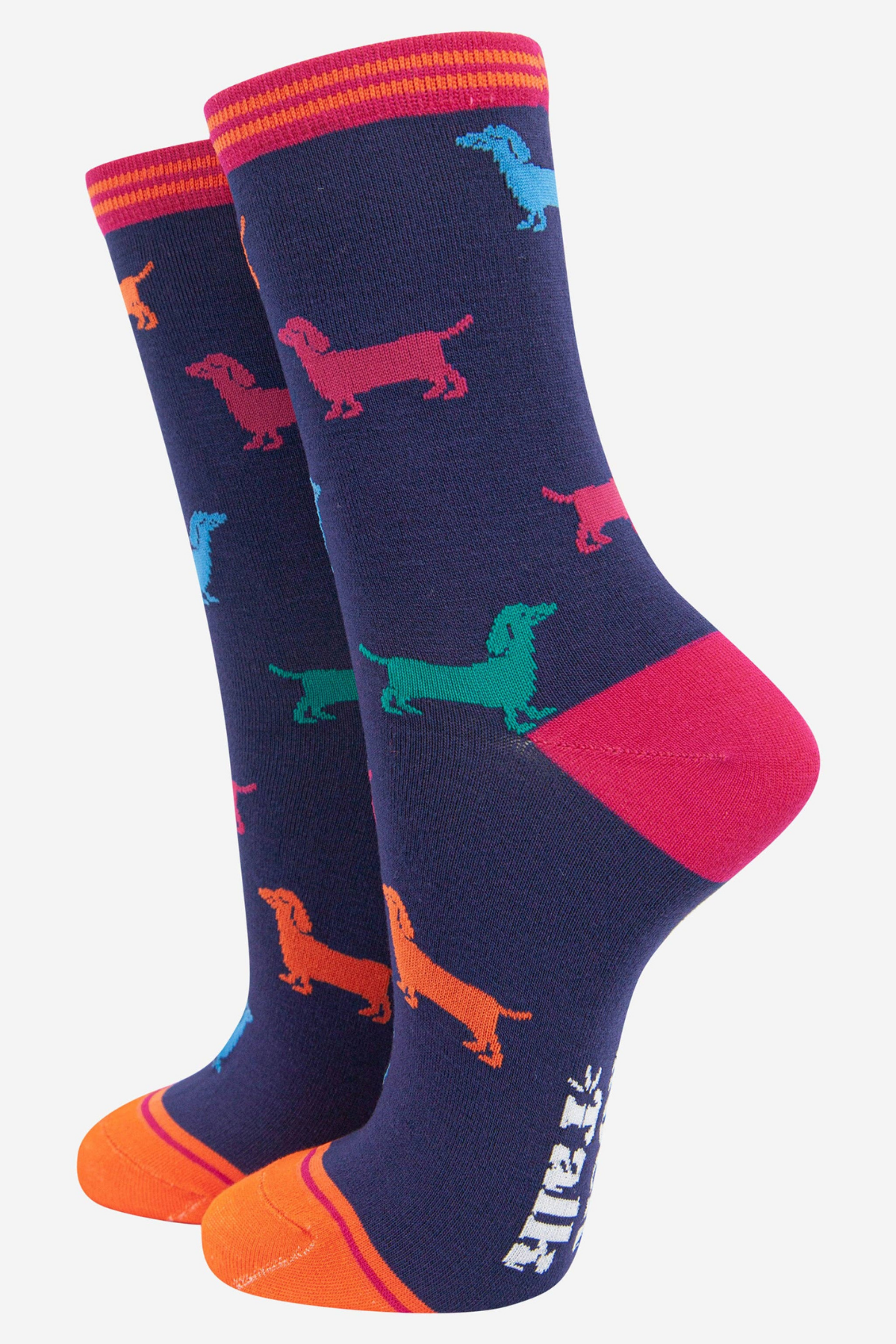 Bambusstrømper Sausage Dog Multifarvet