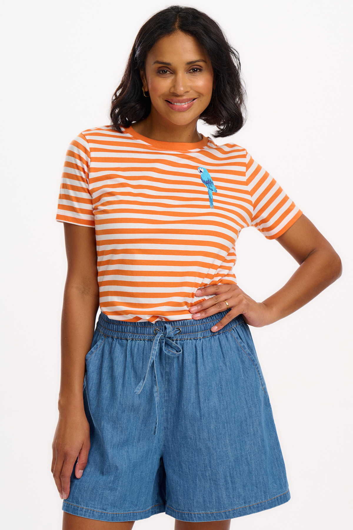 MAGGIE T-shirt Orange/Hvid