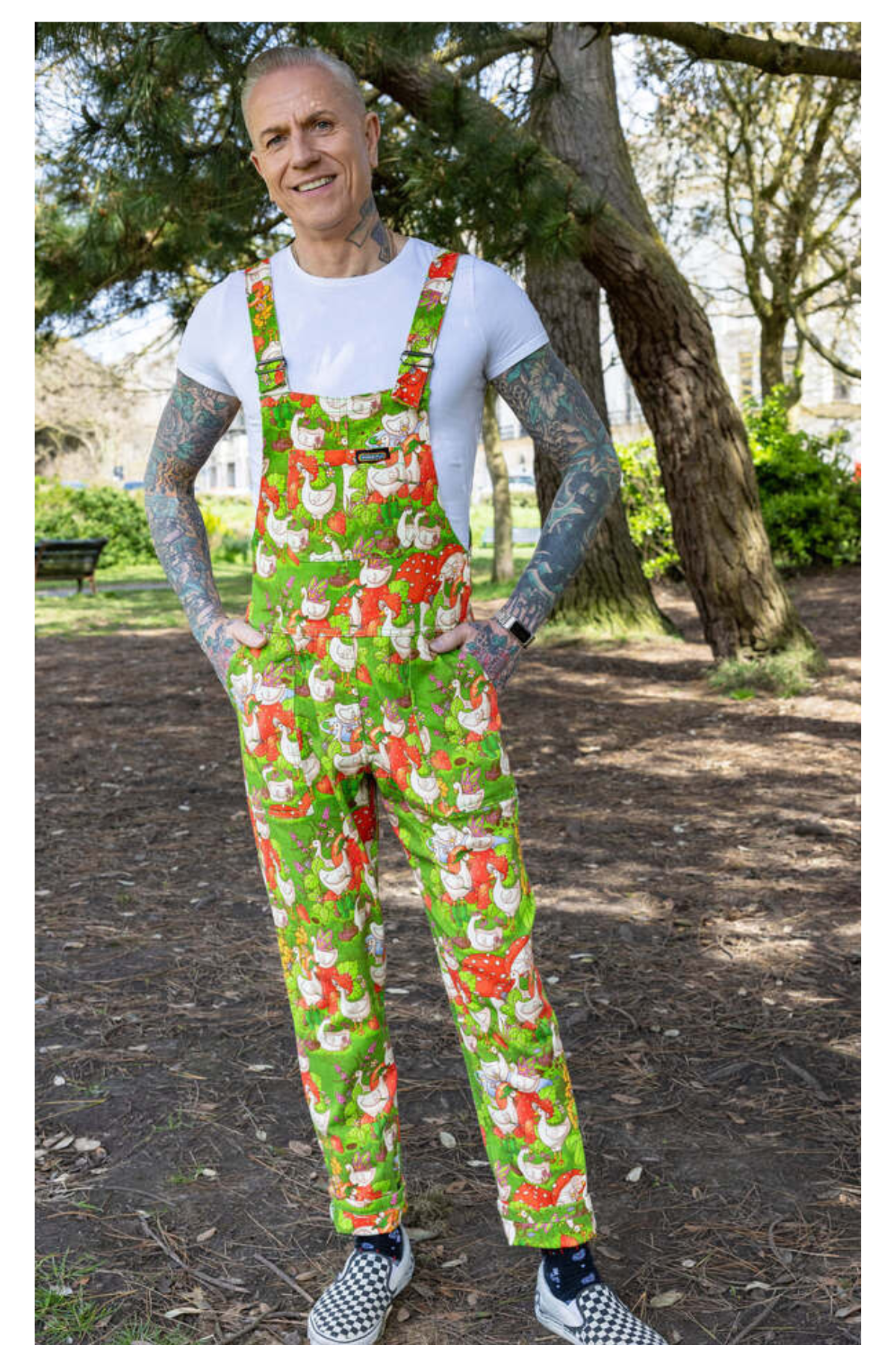 Dungarees In The Geese Garden Lysegrøn/Rød