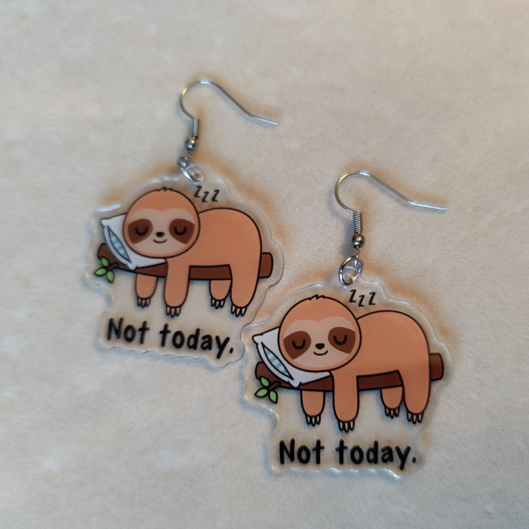 Ørering "Dovendyr - Not today" Brun