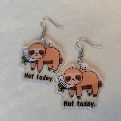 Ørering "Dovendyr - Not today" Brun