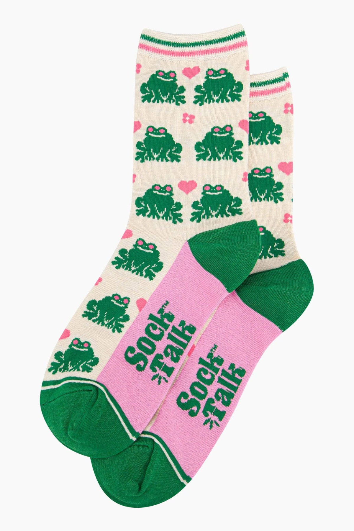 Froggy Love bambusstrømper fra Sock Talk lagt fladt.