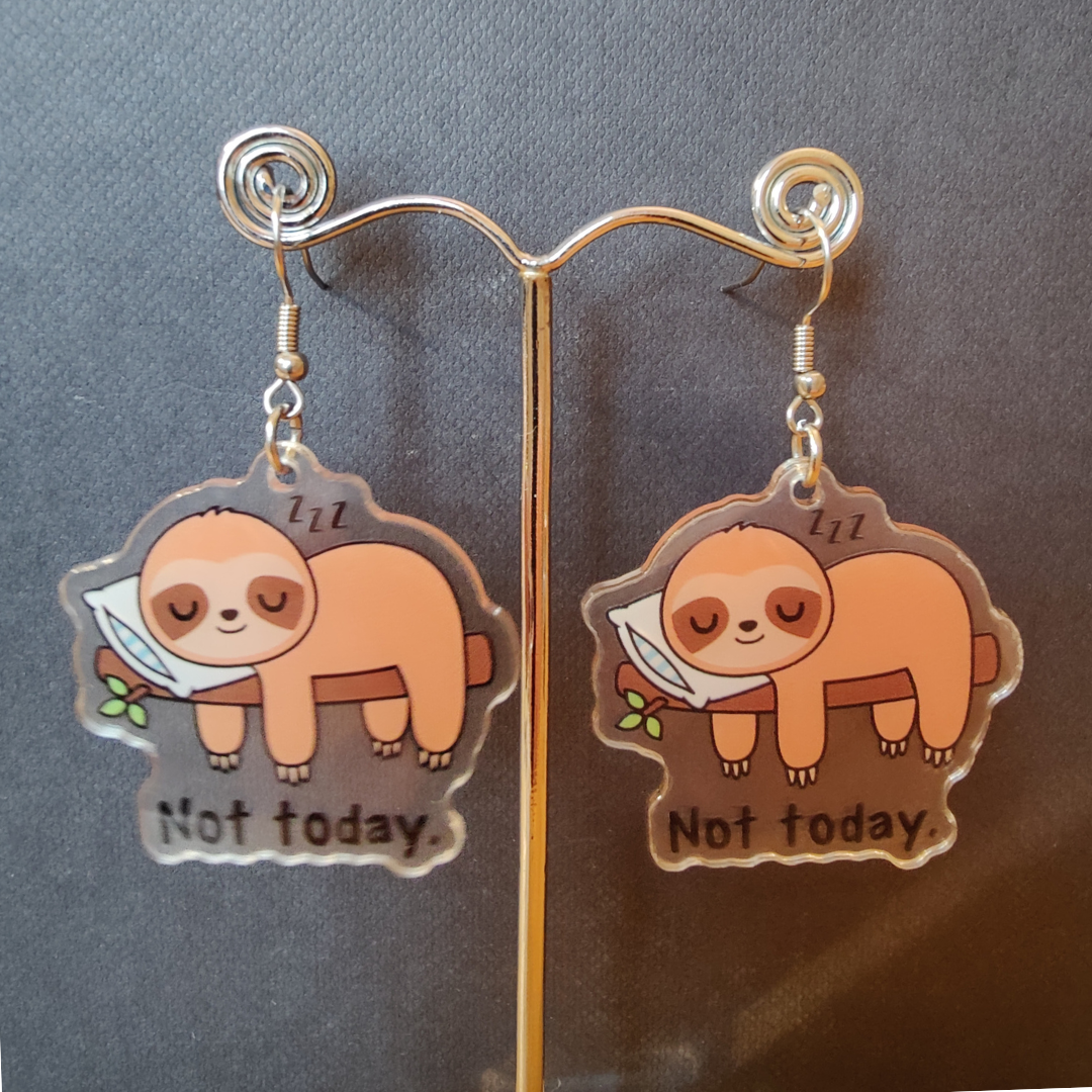 Ørering "Dovendyr - Not today" Brun