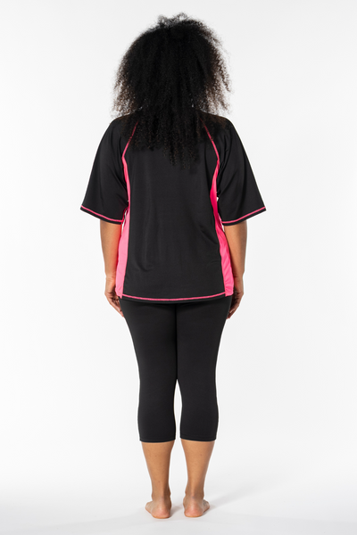 Fitness Capri Leggings Sort/Pink
