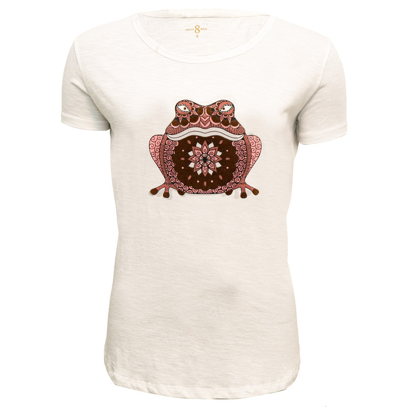 Hvid t-shirt med frø-print