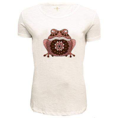 Hvid t-shirt med frø-print