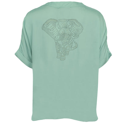 Mille Bluse m/ Similisten Mint