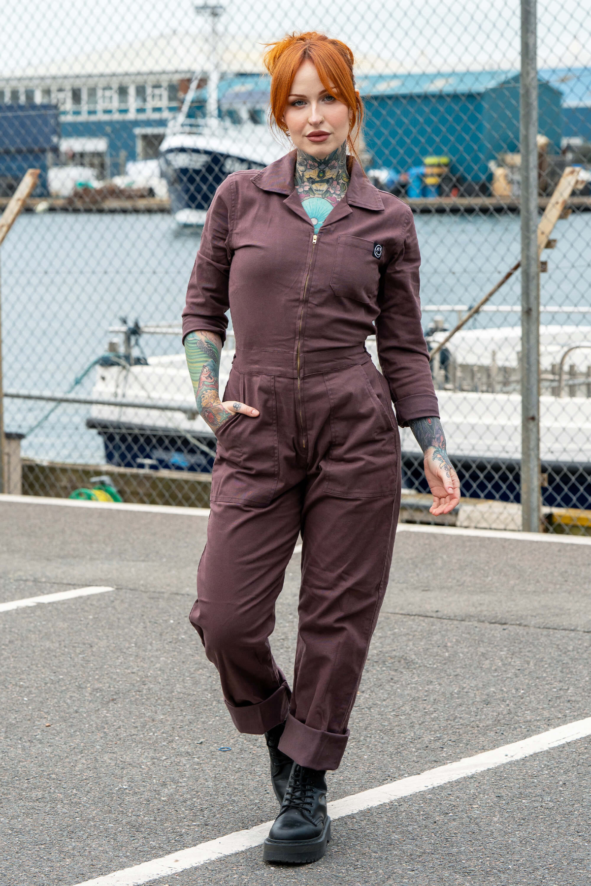 Forudbestilling: Blommefarvet Boilersuit - Plum Mocha