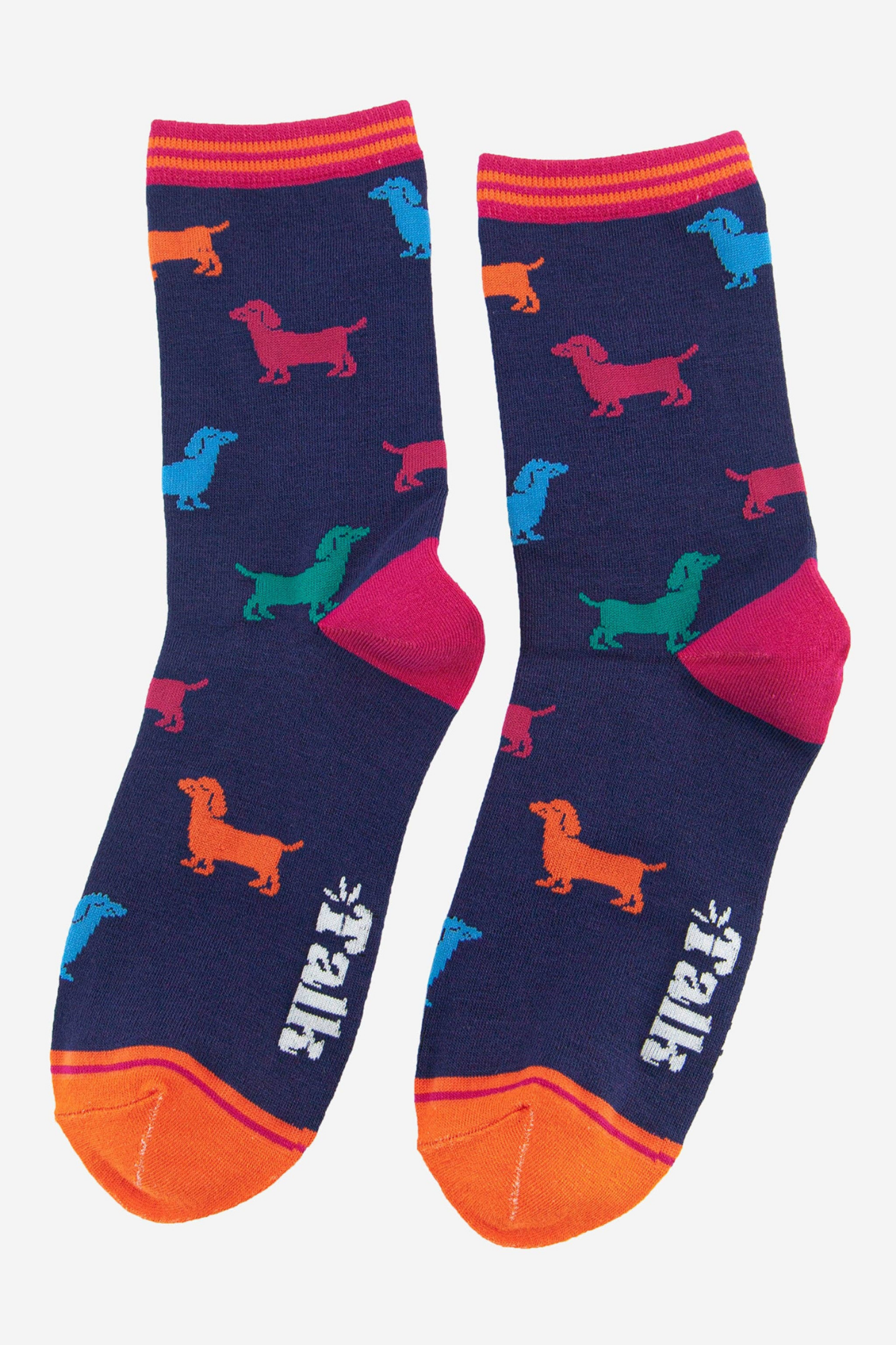 Bambusstrømper Sausage Dog Multifarvet