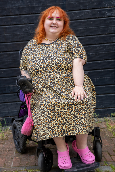 Jersey Kjole med leopard print - Classic Leopard Print Smock Dress