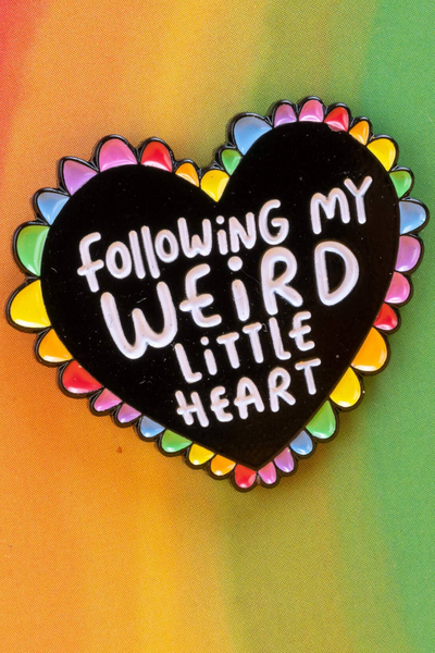 "Following My Weird Little Heart" Pin – Katie Abey