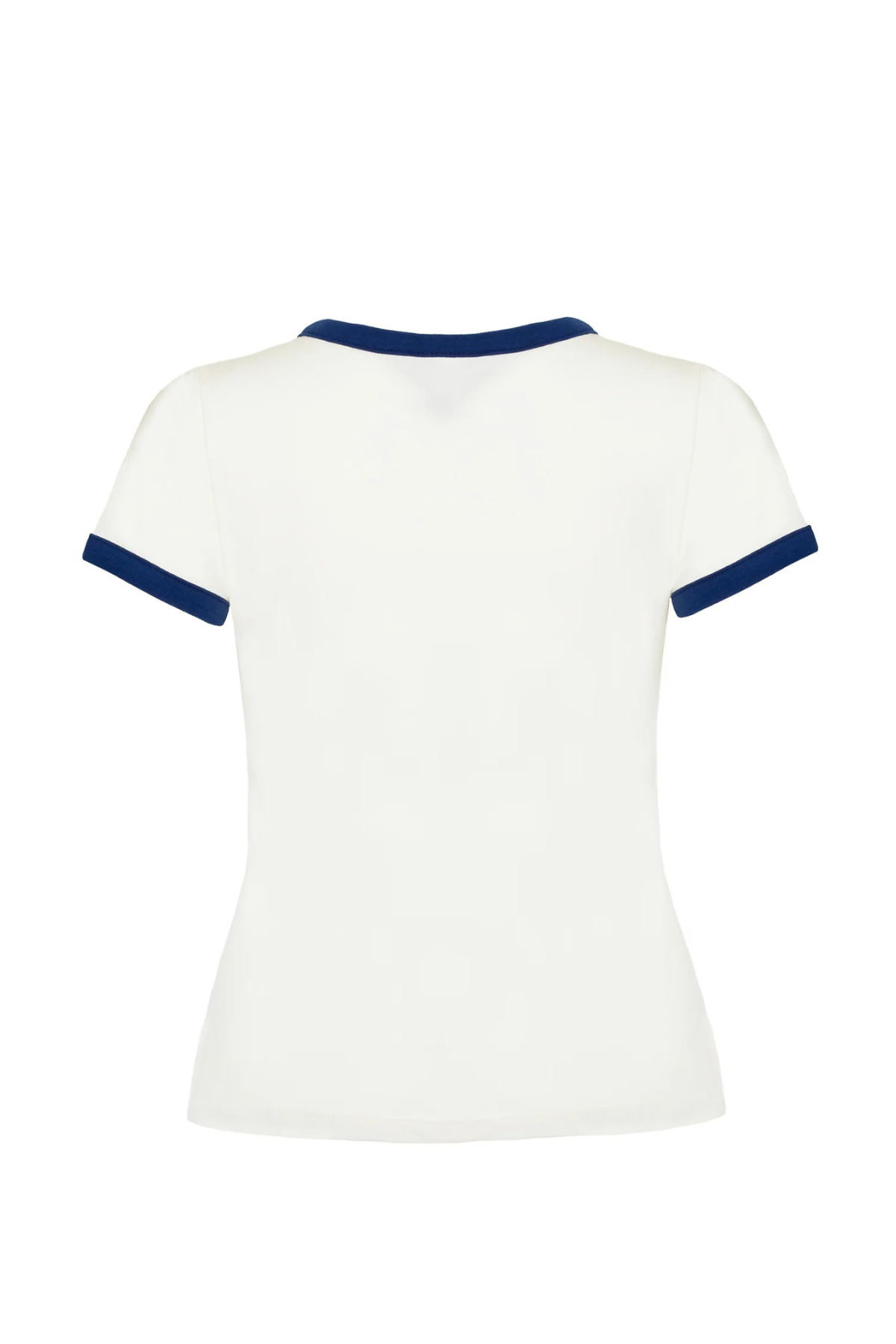 Produktbillede af bagsiden på Hell Bunny Lucy T-Shirt i blå/hvid – uden print