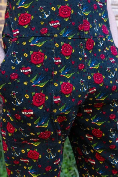 Smækbukser Retro Tattoo - RUN&FLY Dungarees