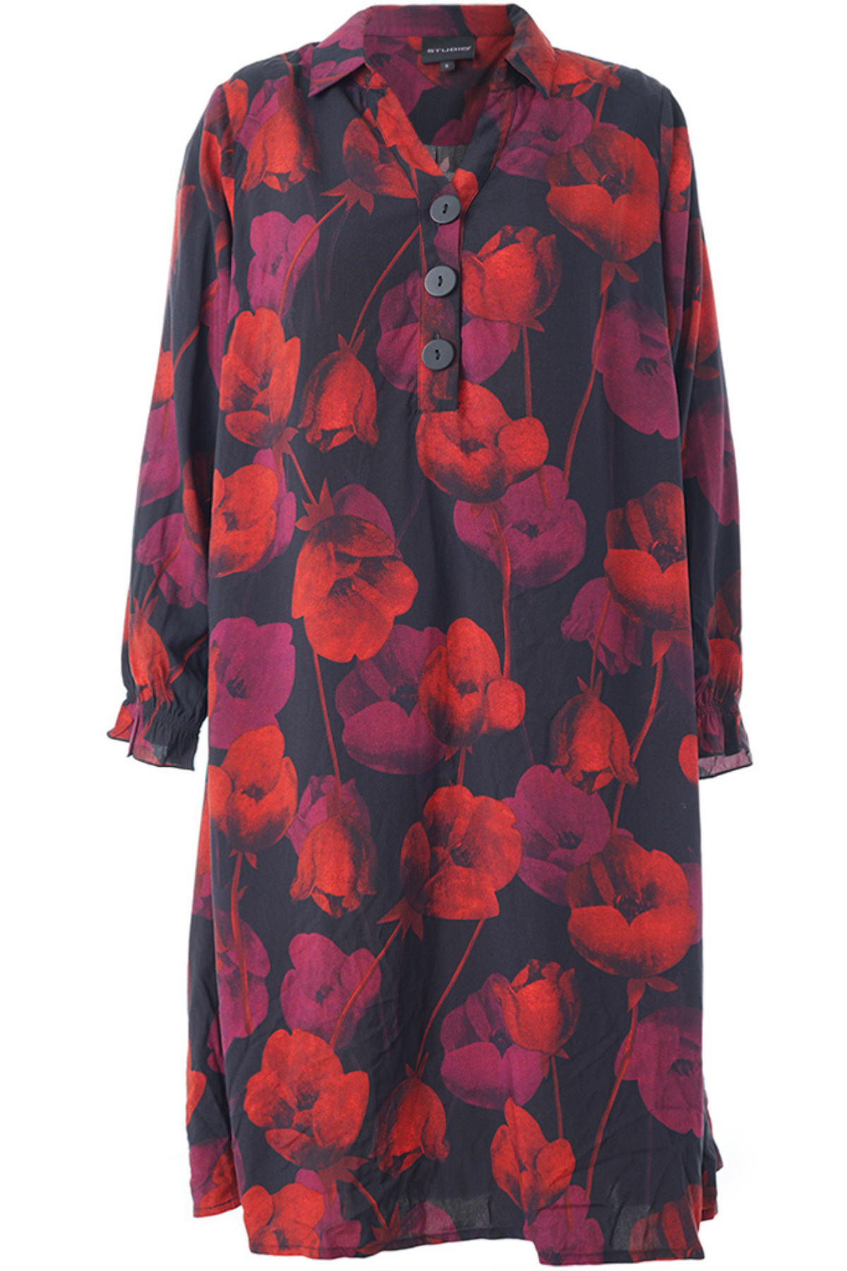 5) Gunda Kjole med Blomsterprint