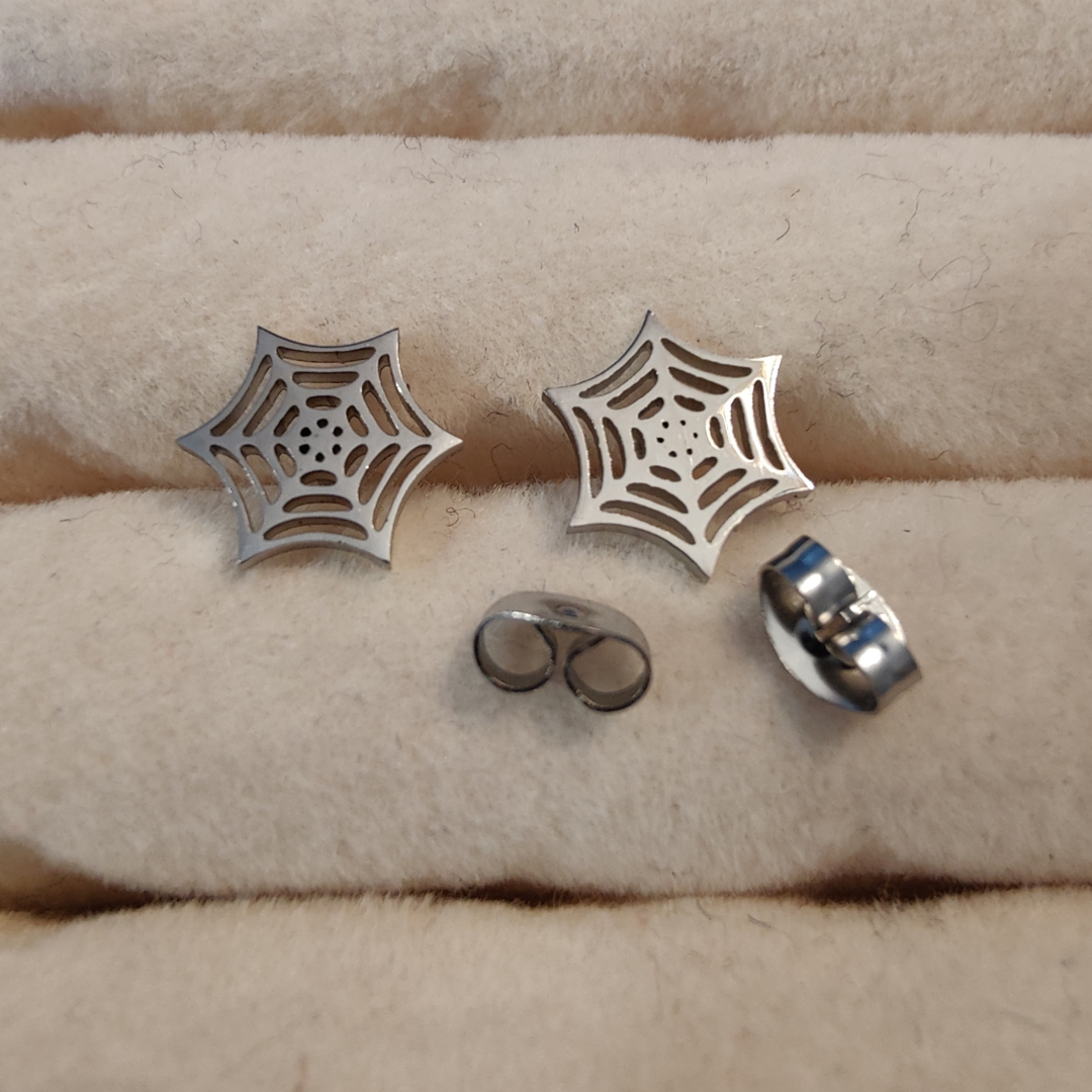 Ørering "Spindelvæv" "Sølv"