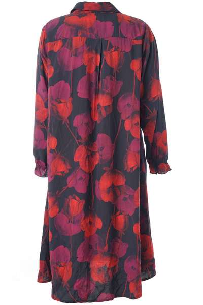 5) Gunda Kjole med Blomsterprint