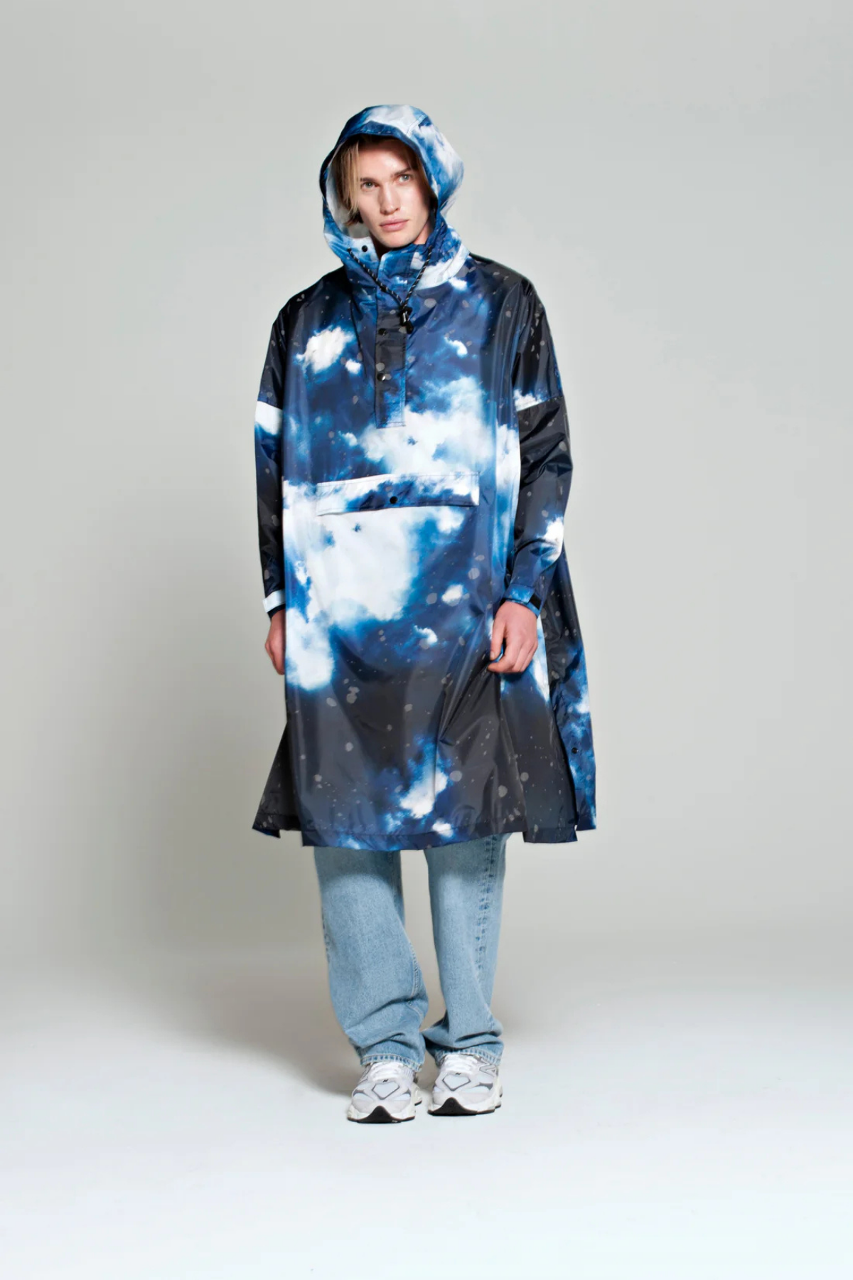RegnPoncho  Starry Night Blå