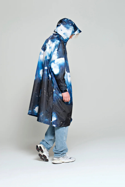 RegnPoncho  Starry Night Blå