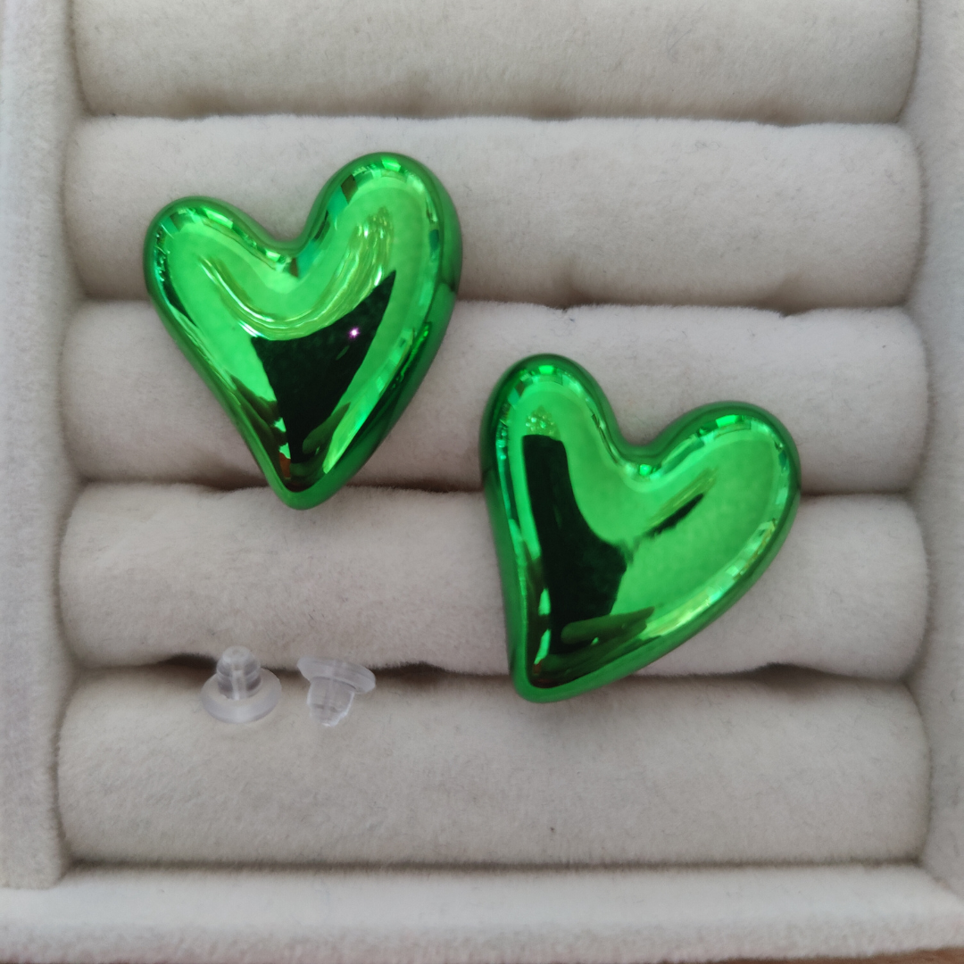 Ørering Hjerte Grøn/Metallic
