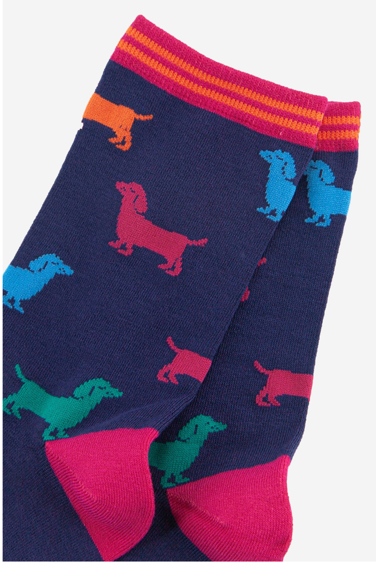 Bambusstrømper Sausage Dog Multifarvet